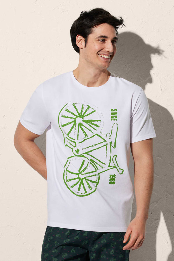 T-shirt bianca biciclette