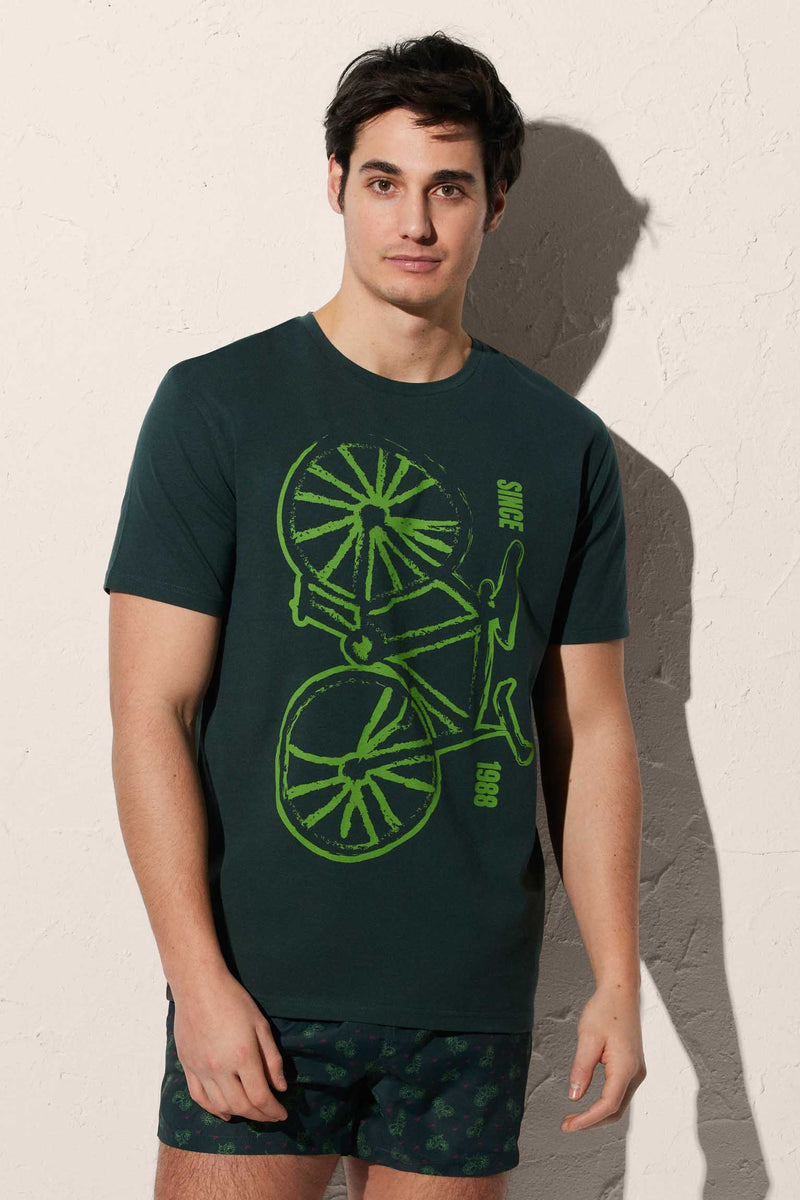 T-shirt verde biciclette