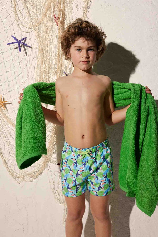 Costume da bagno bambino con stampa tucano