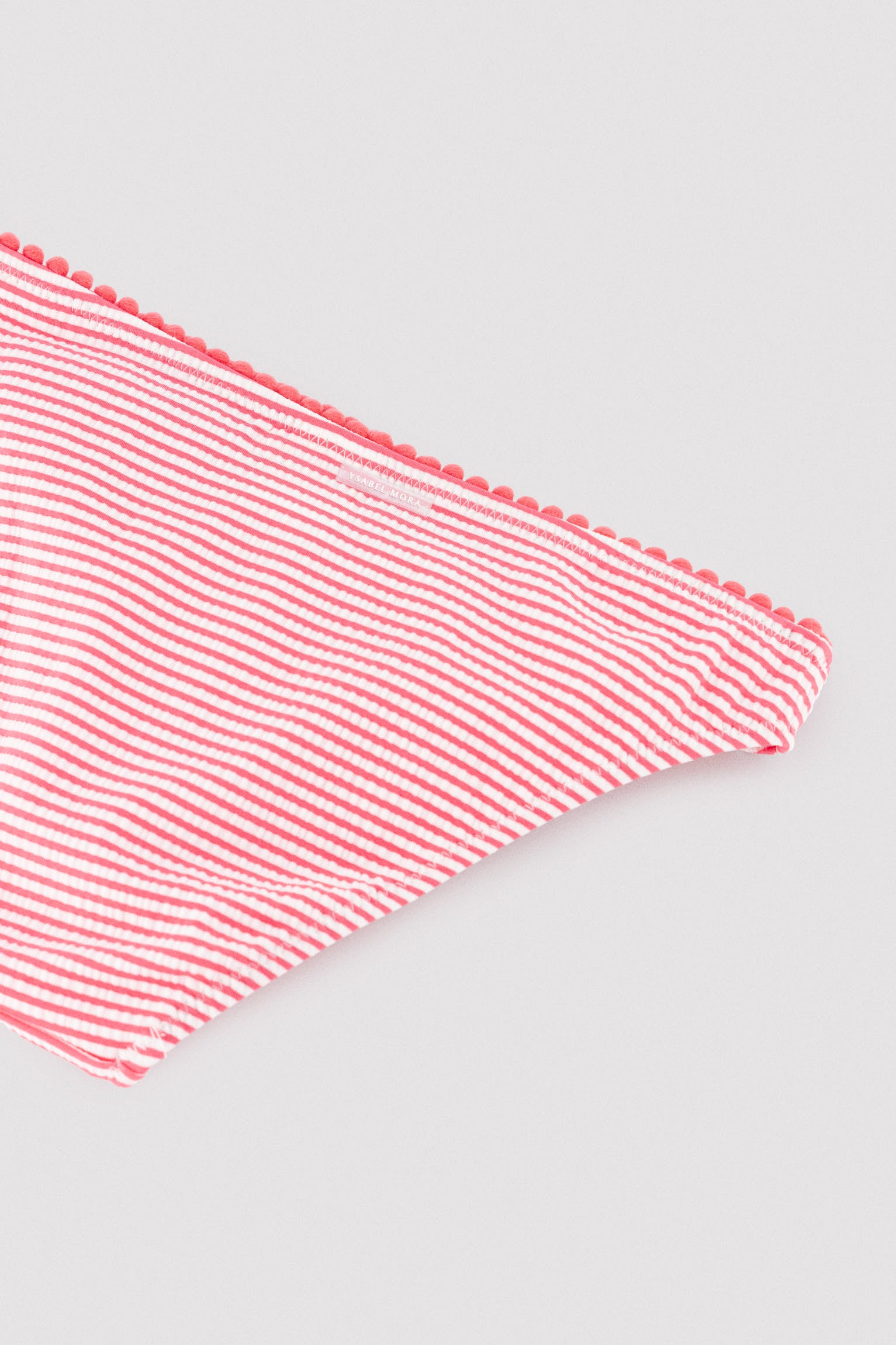 Bikini da bambina con volant e stampa a righe