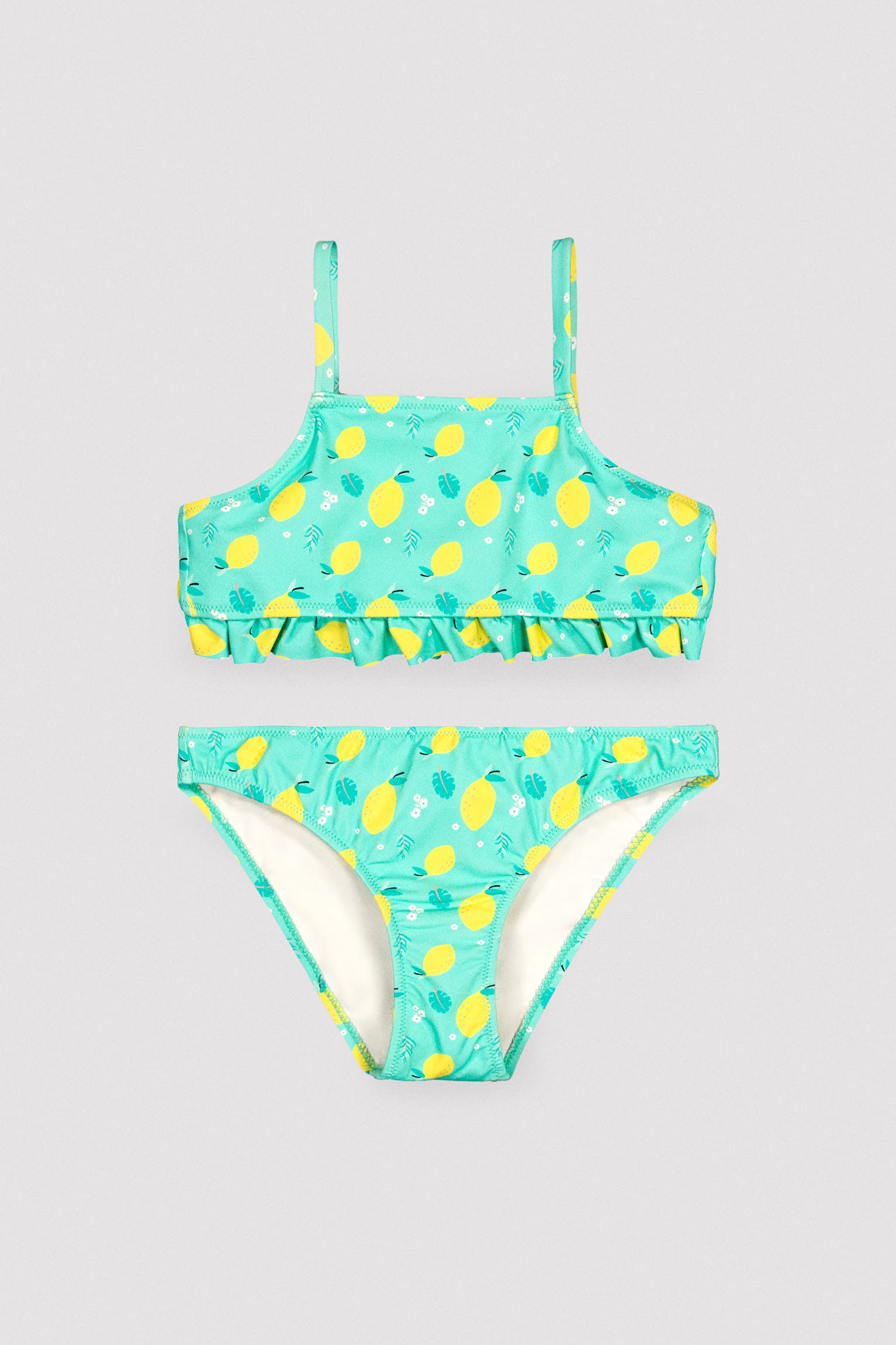 Bikini niña detalle volante estampado limones - Ysabel Mora