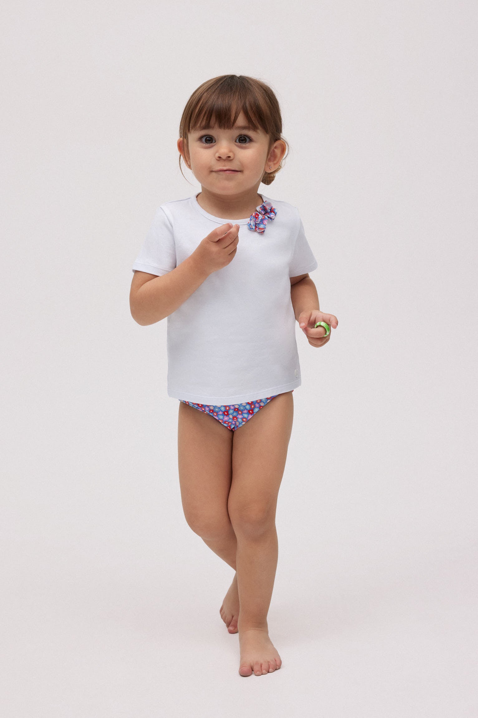 Completo costume bimbo con fiorellini e maglietta
