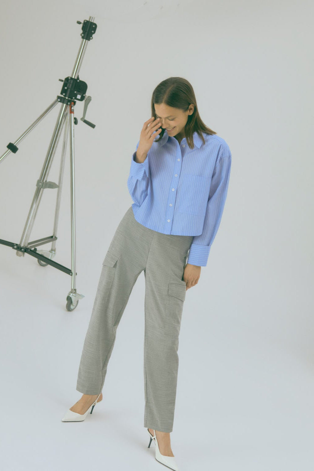Pantaloni cargo grigi casual