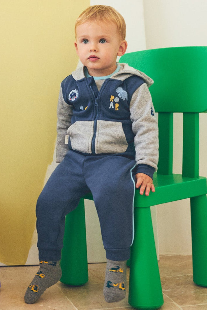 Completo chándal neonato zip dinosauri