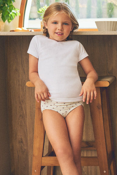 Pack de 2 mutandine de bambina algodón estampado cerezas
