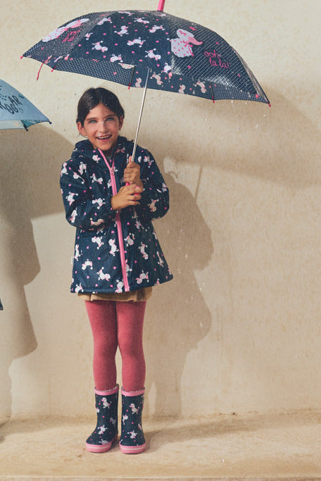 Chubasquero bambina forro polar estampado caniches