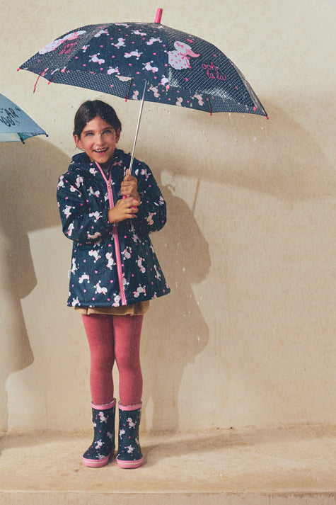 Botas de agua bambina forro borreguito estampado caniche