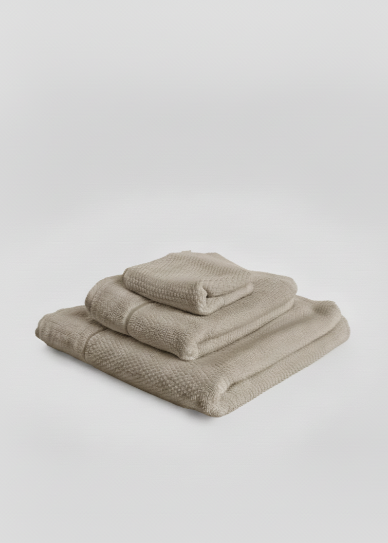 Set di 3 asciugamani beige | MUYDEMI