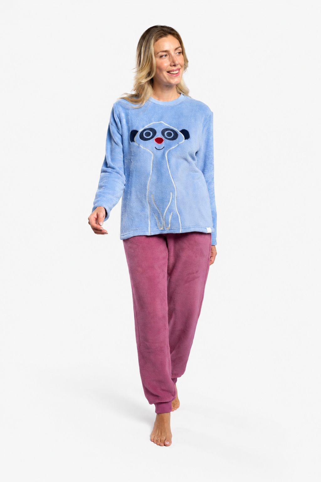 Pijama largo polar coralina donna suricato