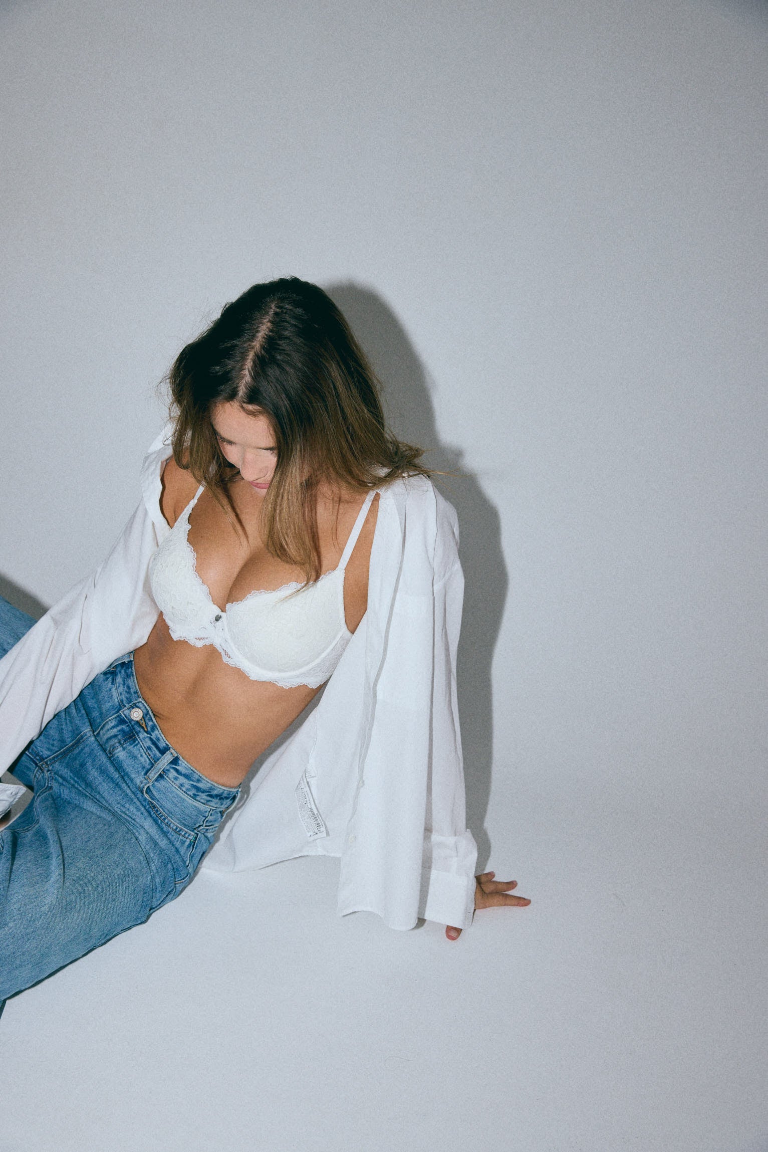 Reggiseno imbottito con ferretto in pizzo avorio