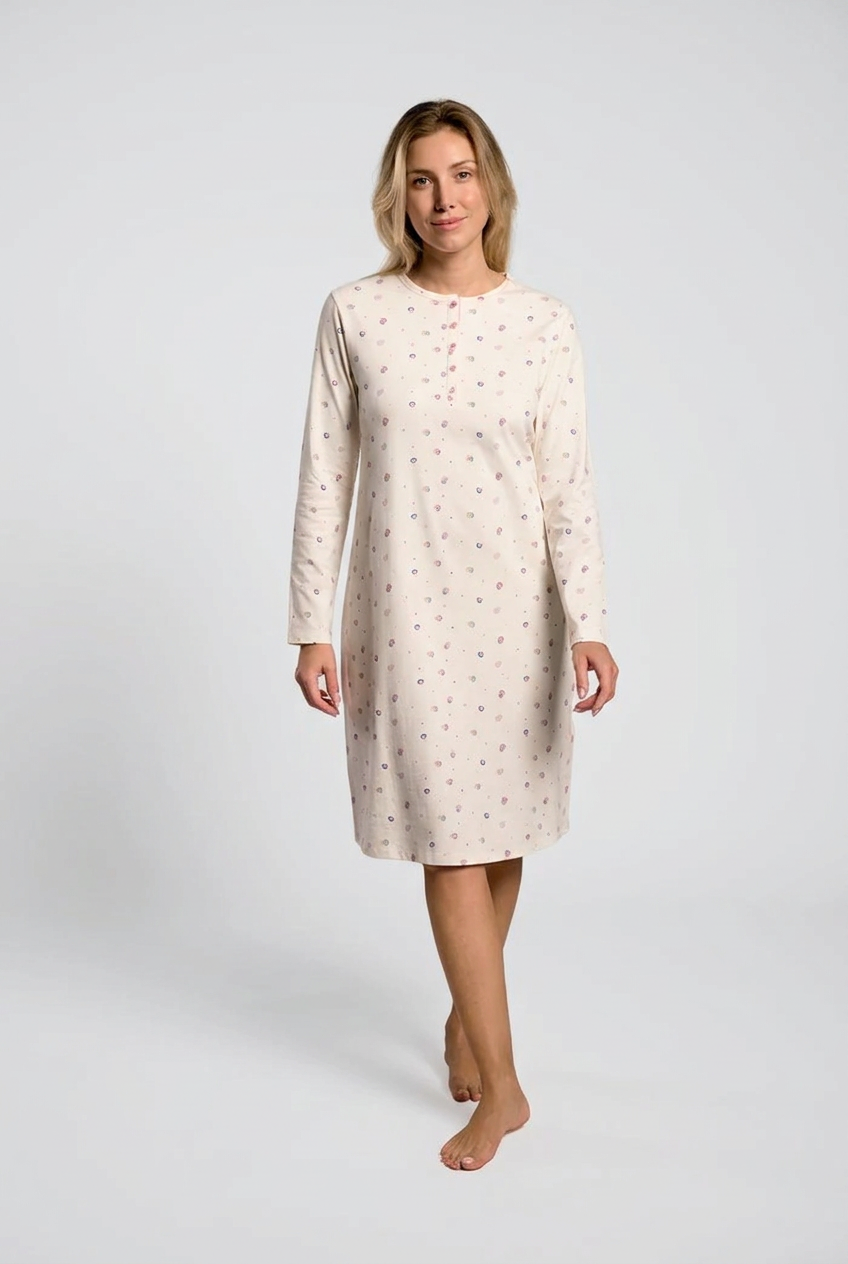 Camisón cotone donna stampa pois