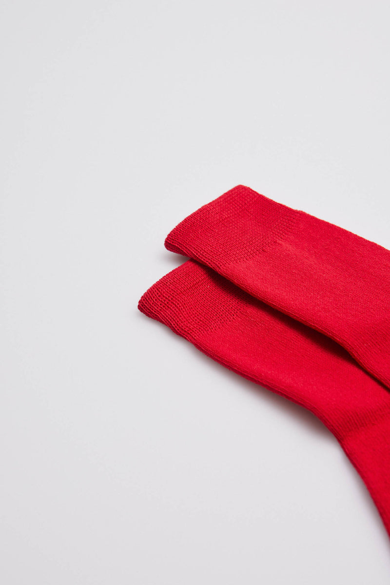 02814 2 calcetin infantil algodon - Rojo