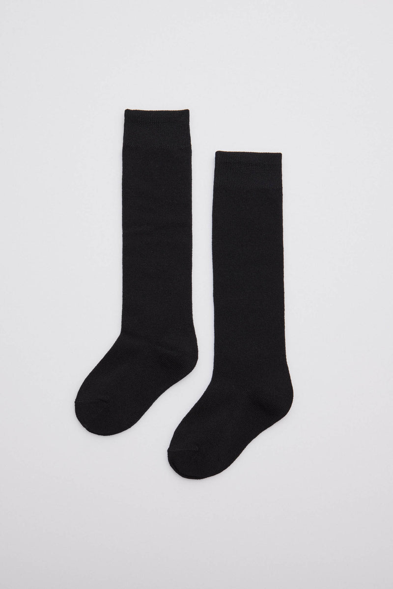 02815 1 calcetin infantil largo algodon - Negro
