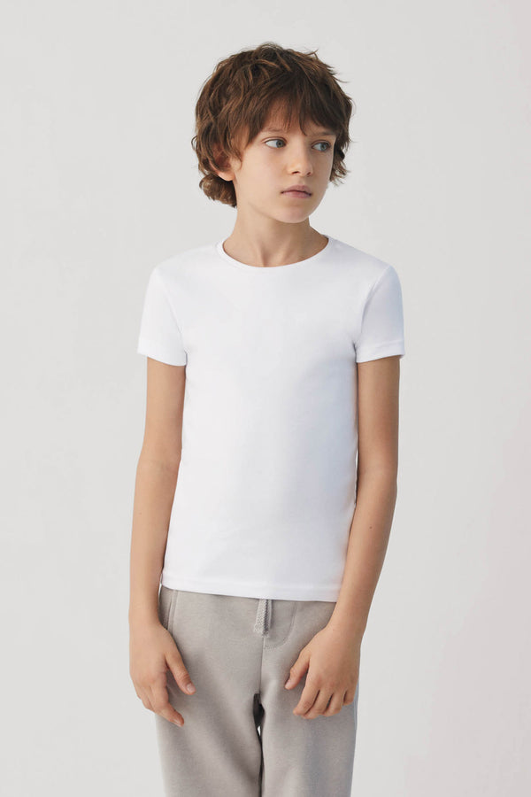 18300 2 camiseta interior infantil manga corta - Blanco
