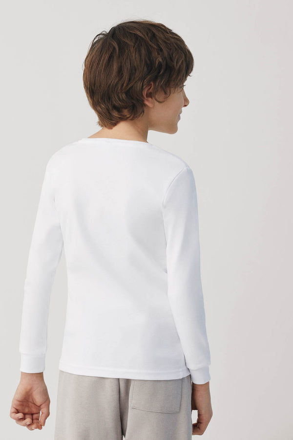 18301 2 camiseta interior infantil manga larga - Blanco