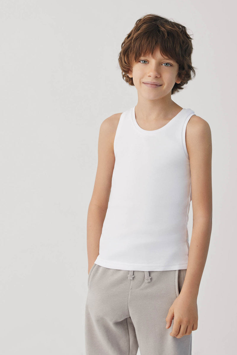 18304 1 camiseta interior infantil tirantes - Blanco