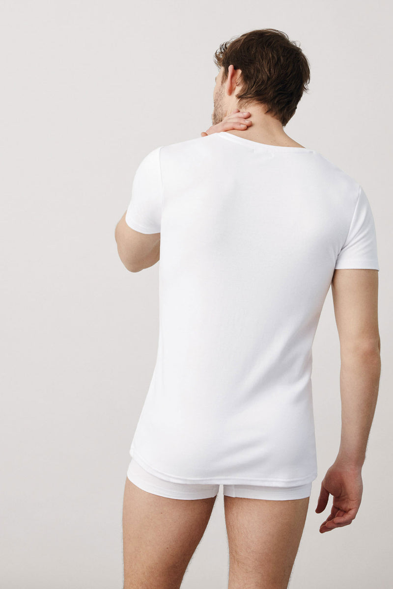 20105 3 camiseta interior manga corta hombre - Blanco