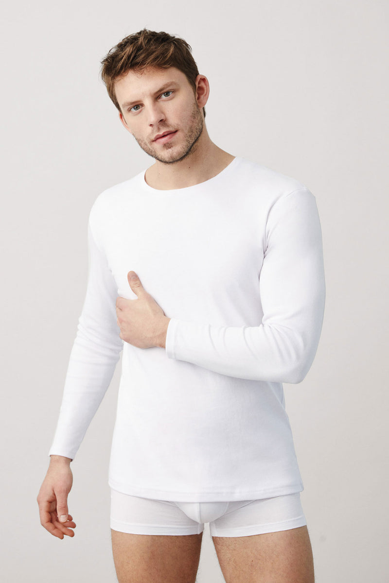 20106 1 camiseta interior manga larga hombre - Blanco