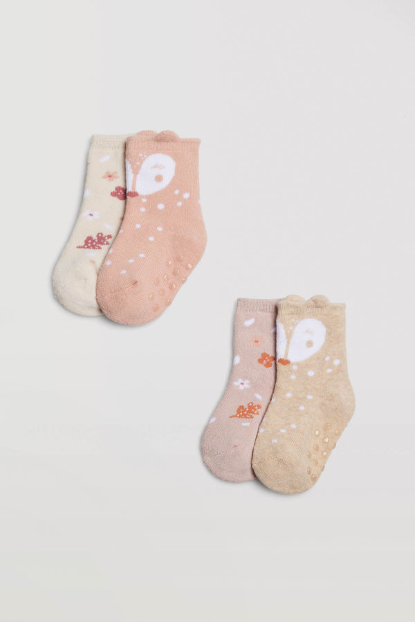 Calcetines bebé antideslizantes pack de 4